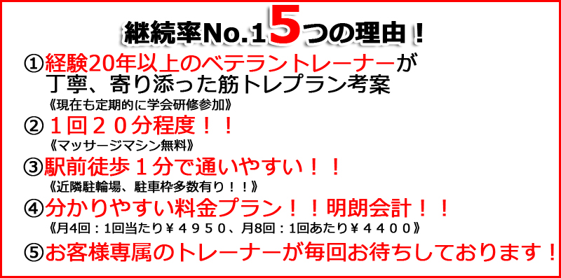 トレーニングが続けられる5つの理由